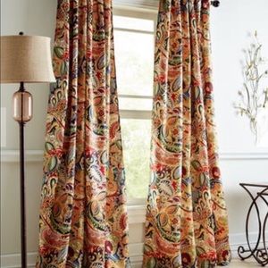 Pier One Accents 3 Pair Vibrant Paisley Back Tab Curtains Poshmark